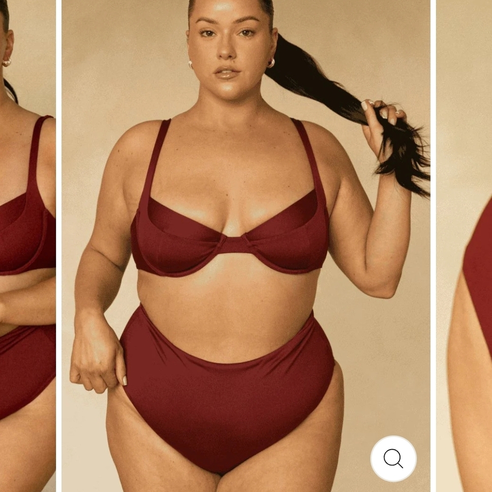 LONDRE Swim Pomegranate 3xl High Waist Scrunch Bikini Bottom